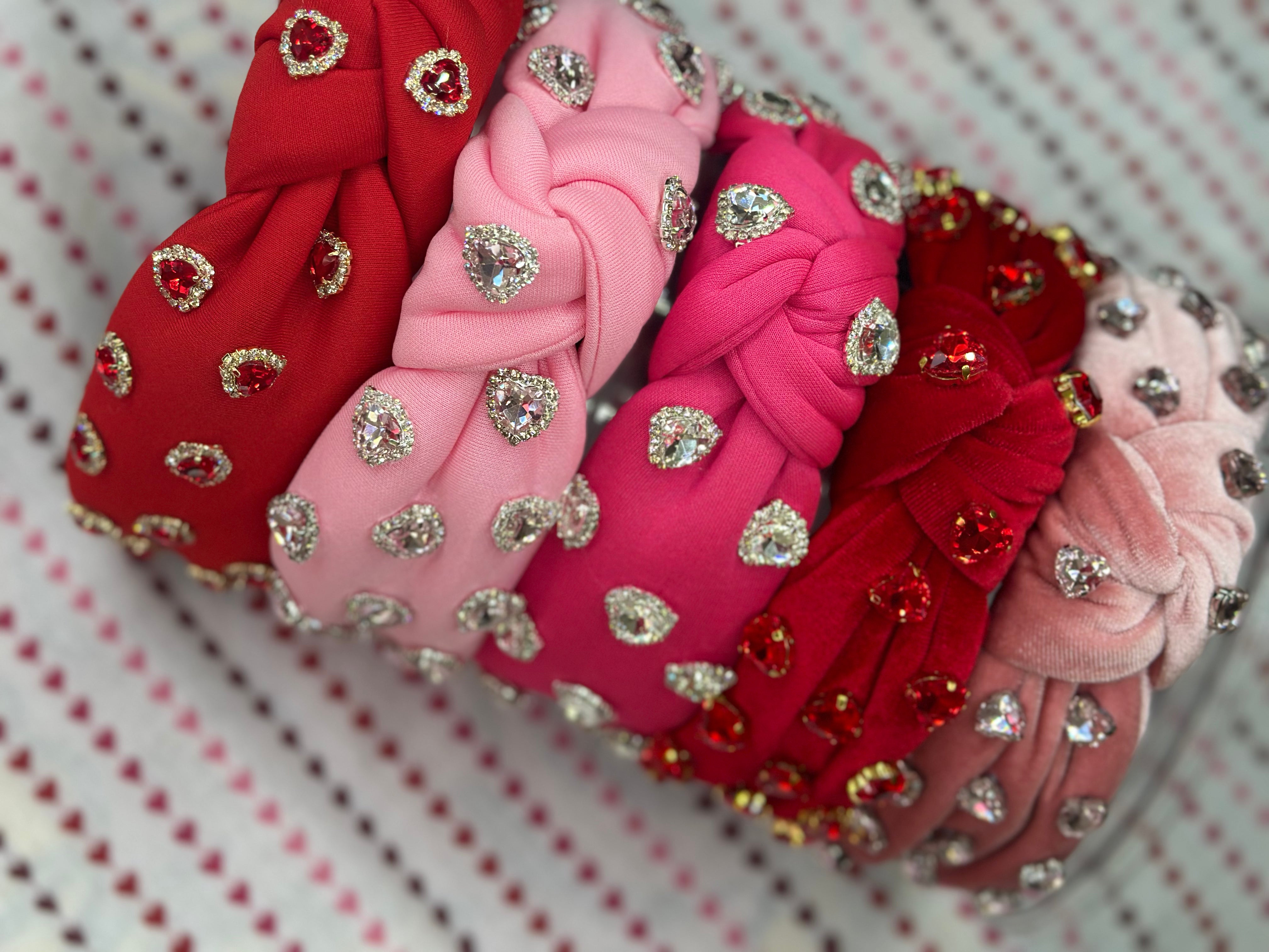 Knotted Headbands- Crystal Heart
