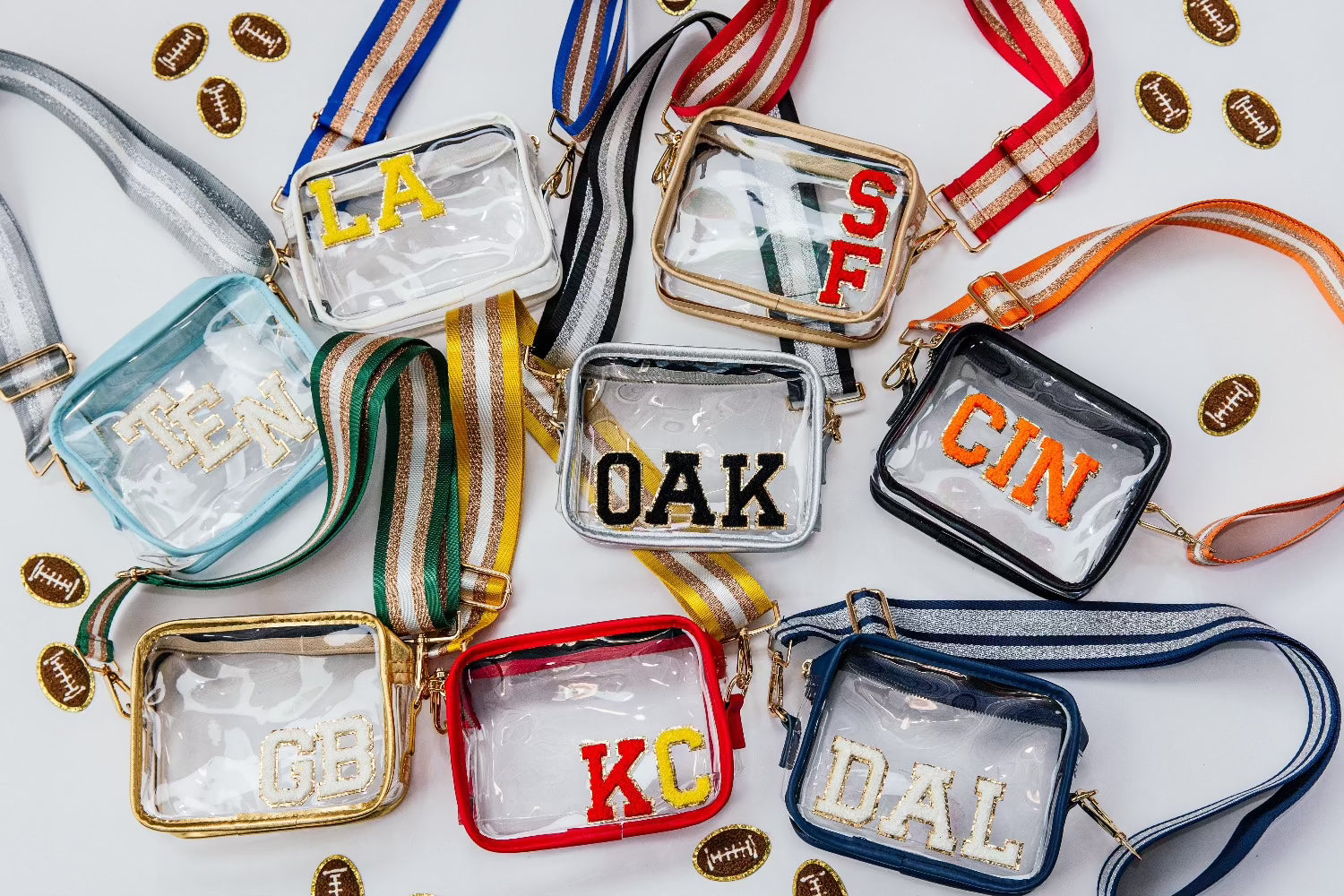 Clear Stadium Crossbody Purse Red