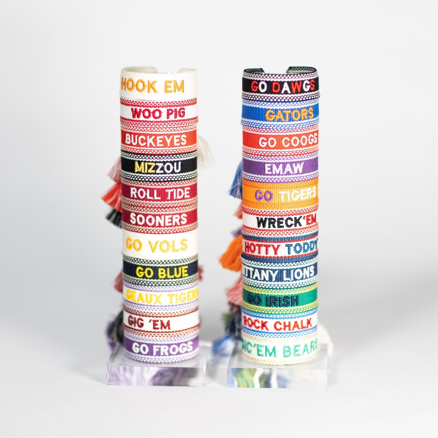 College bracelet - Embroidered bracelet - Game day bracelet- tassel bracelet - graduation gift - birthday gift - friendship bracelet