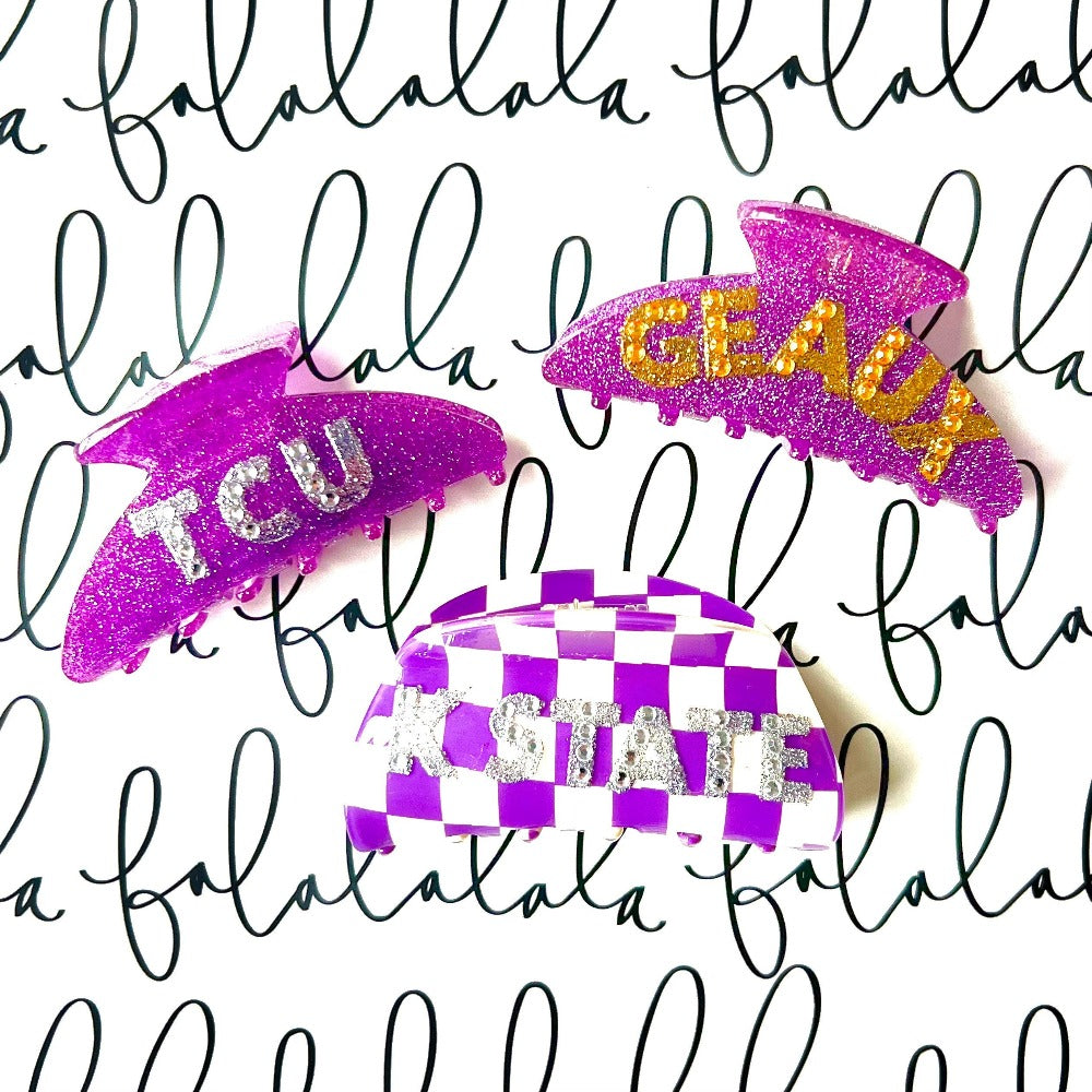 Personalized hair clip - Game day hair claw - personalized gift - hair accessories - birthday gift - bridesmaid gift - bachelorette party