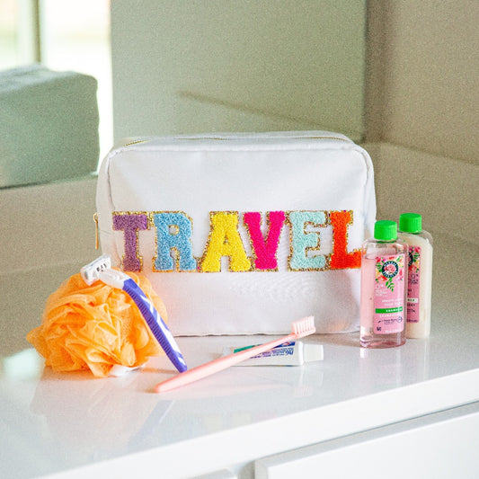Nylon X-LARGE Cosmetic Bag - Make up bag- Travel Bag- Bag with Pouches- Customized Bag- Bridesmaid Gift- Teacher Gift