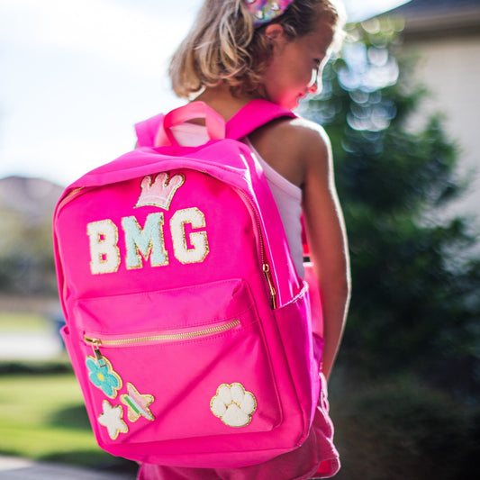 NEW!! Nylon Backpack- Personalized Backpack- Customizable Backpack- Letter Backpack- Chenille Patch Backpack- Kid Backpack- Back to school