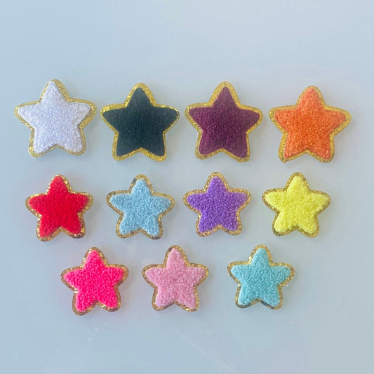 Chenille Star Patch - Adhesive star patch - Glitter star patch - nylon bags - DIY Patch