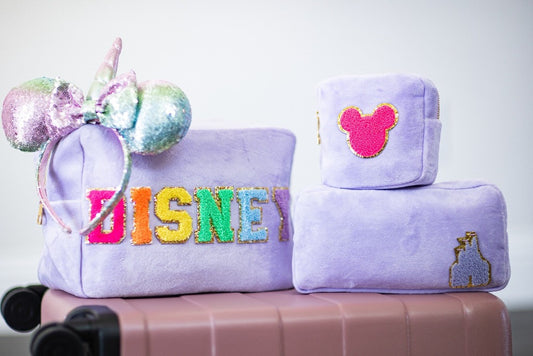 XLARGE Velvet Bag- Personalized Bag- Cosmetic Bag- Customized Terry Bag- Disney Bag- Personalized Gift- spring break pouch - bridesmaid gift