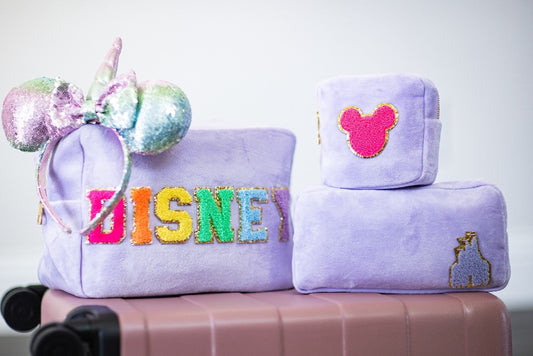 SMALL Velvet Bag- Personalized Bag- Cosmetic Bag- Customized Terry Bag- Disney Bag- Personalized Gift- spring break pouch - bridesmaid gift