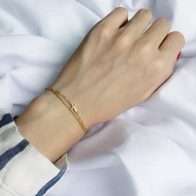 18k Vermeil Gold Cross Bracelet - Dainty Cross Bracelet - Gold Cross Bracelet - Cross Jewelry - Gift for Her